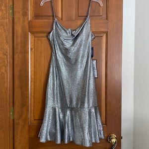 Brand new with tags silver black cocktail dress